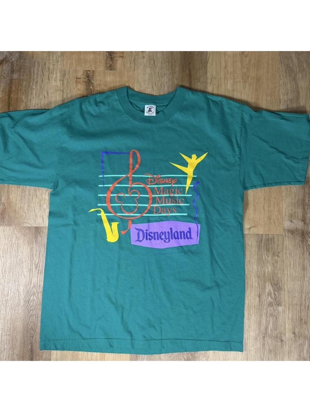 90s Disneyland Music Days Green Graphic T-Shirt Fits L/XL